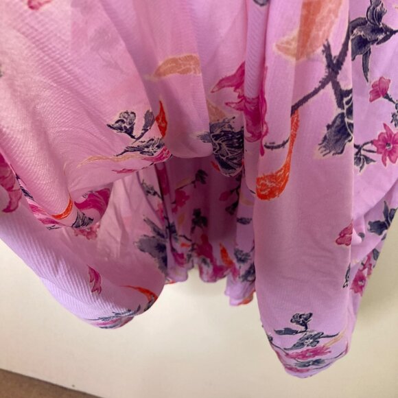 Diane Von Furstenberg Dress Womens Large Nala Flare Pink Floral Smocked Cottage - Picture 6 of 11